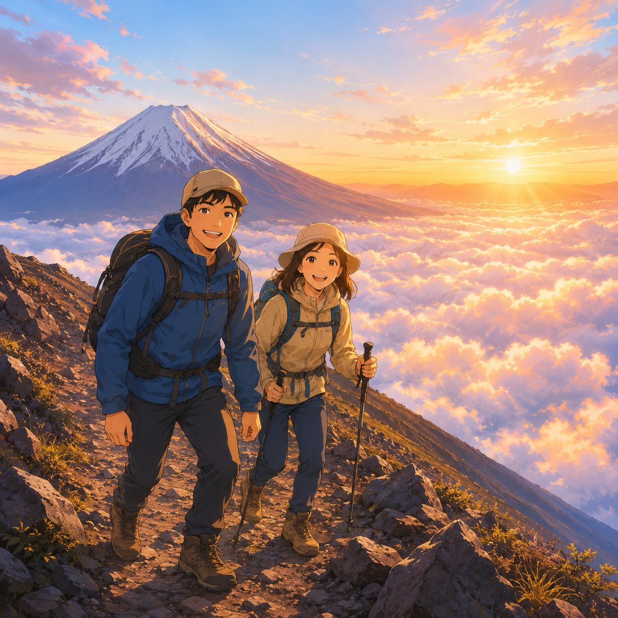 富士山と夫婦